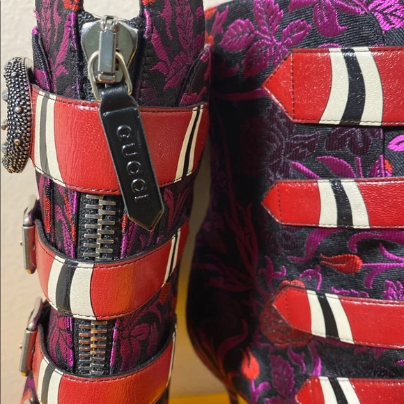 Gucci boots Malaga Kid Susan Buckle Ankle Boots boot Runway British punk theme - Picture 12 of 12